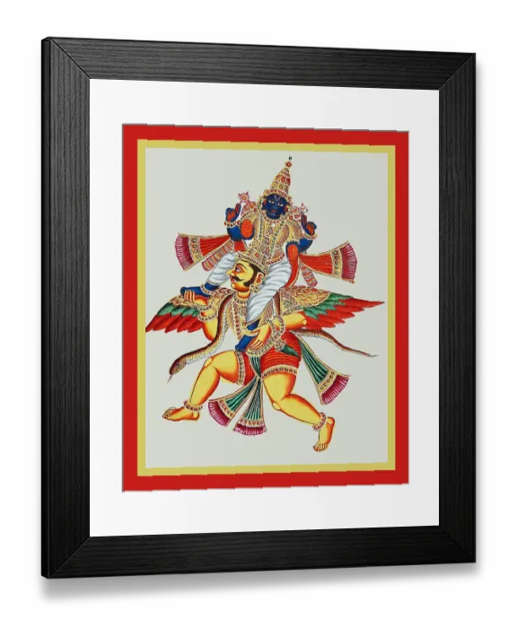 Framed Print : Vishnu carried on the shoulders of his vahana Framed Print : Vishnu carried on the shoulders of his vahana