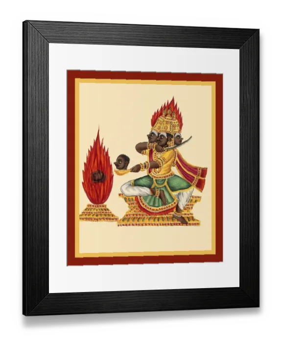 Framed Print : Three-headed rakshasa Trishiras Framed Print : Three-headed rakshasa Trishiras