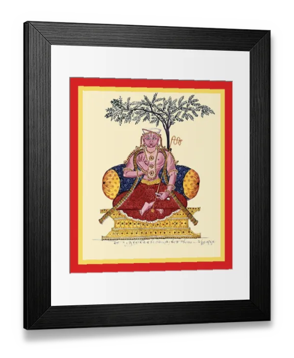 Framed Print : Saint seated on a throne in the shade of a tree Framed Print : Saint seated on a throne in the shade of a tree