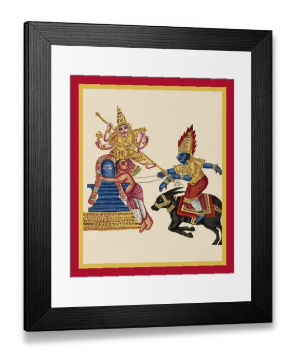 Framed Print : Yama riding on his bull Framed Print : Yama riding on his bull