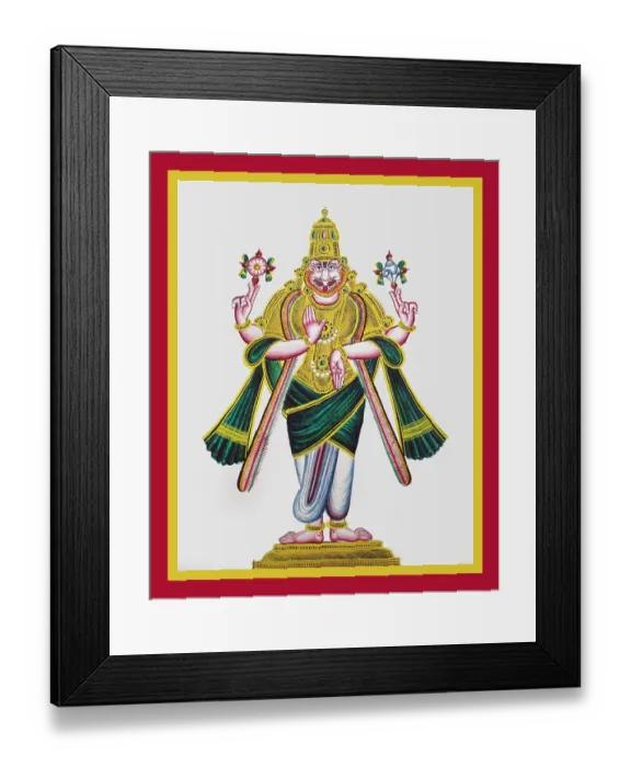 Framed Print : Four-armed Narahsiṁha, avatar of Vishnu Framed Print : Four-armed Narahsiṁha, avatar of Vishnu
