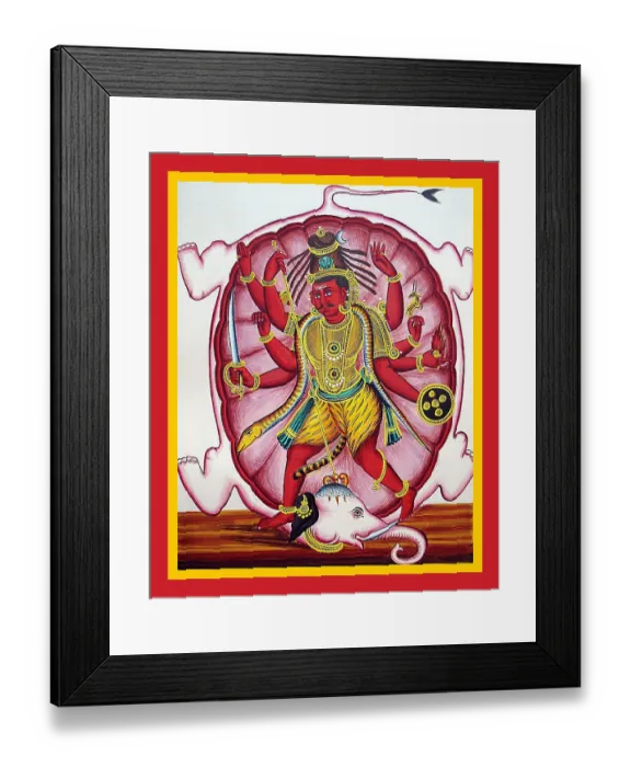 Framed Print : Shiva pierces the head of Gajasura with his trishula Framed Print : Shiva pierces the head of Gajasura with his trishula