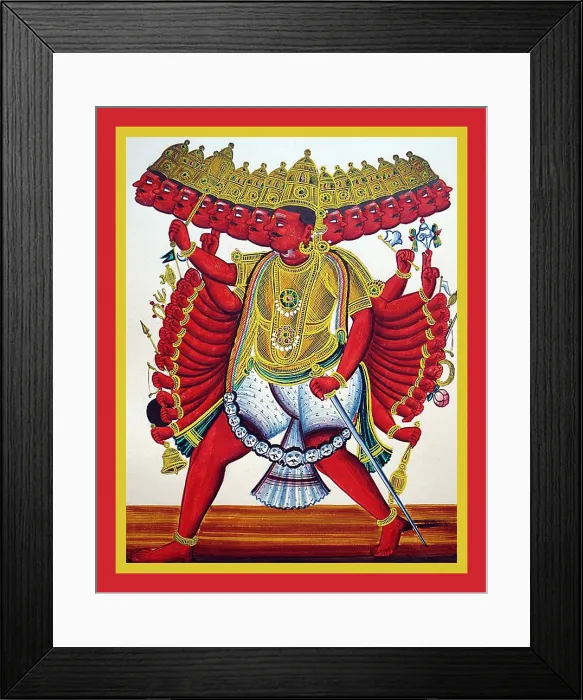 Framed Print : Virabhadra with fifteen heads and twenty-eight arms Framed Print : Virabhadra with fifteen heads and twenty-eight arms