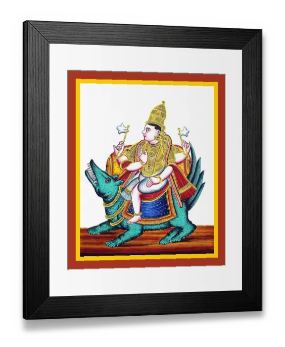 Framed Print : Four-armed Vāyu rides on a gazelle Framed Print : Four-armed Vāyu rides on a gazelle