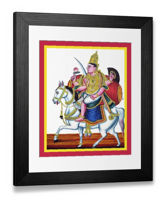 Framed Print : Four-armed Vāyu rides a caparisoned gazelle Framed Print : Four-armed Vāyu rides a caparisoned gazelle