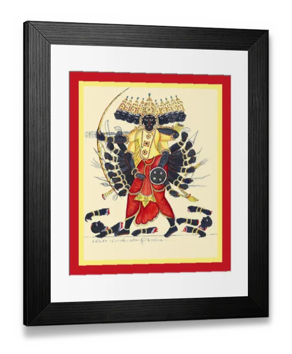 Framed Print : Dark-complexioned, ten-headed and twenty-armed Ravaṇa Framed Print : Dark-complexioned, ten-headed and twenty-armed Ravaṇa