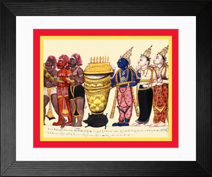 Framed Print : Kurma supporting Mount Mandara Framed Print : Kurma supporting Mount Mandara