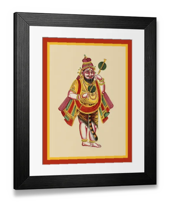 Framed Print : Naradastands carrying the vina Framed Print : Naradastands carrying the vina
