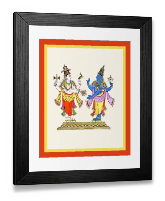 Framed Print : Shiva gives Vishnu the chakra Framed Print : Shiva gives Vishnu the chakra