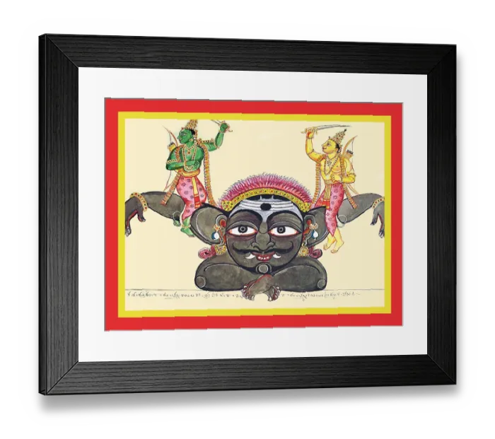 Framed Print : Rama and Lak£maṇa seated on the arms of Kabandha Framed Print : Rama and Lak£maṇa seated on the arms of Kabandha