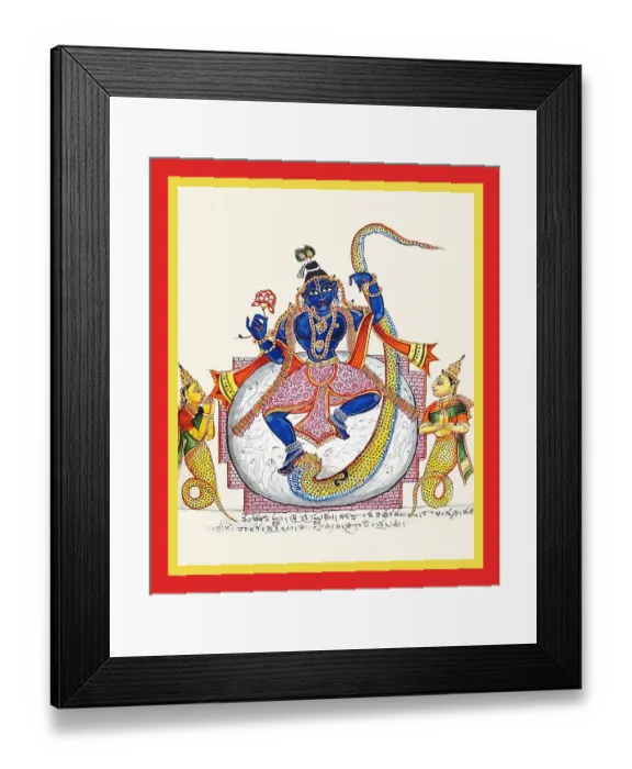 Framed Print : Krishna Kalingamardana Krishna dancing