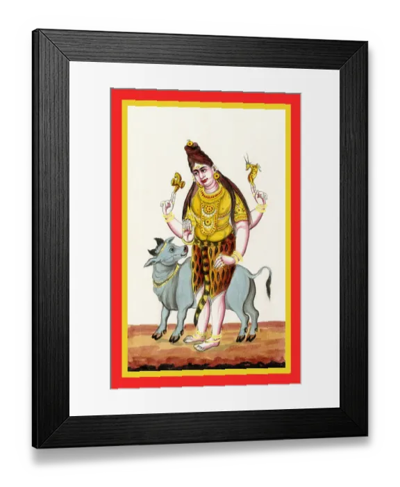 Framed Print : Four-armed Shiva carrying the damaru