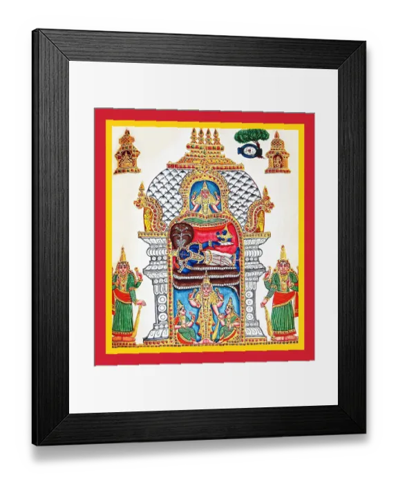 Framed Print : Shri Ranganathasvami reclines on the five hooded serpent Shesha Framed Print : Shri Ranganathasvami reclines on the five hooded serpent Shesha