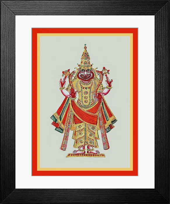 Framed Print : ParaśuRama stands with an axe and a lotus Framed Print : ParaśuRama stands with an axe and a lotus