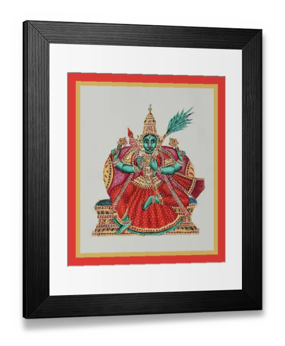 Framed Print : Rajarajesvari seated in lalitasana on a throne Framed Print : Rajarajesvari seated in lalitasana on a throne
