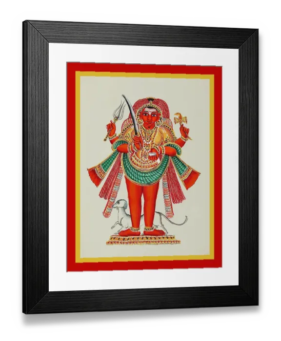 Framed Print : Bhairavastands in samabhanga on a low pedestal