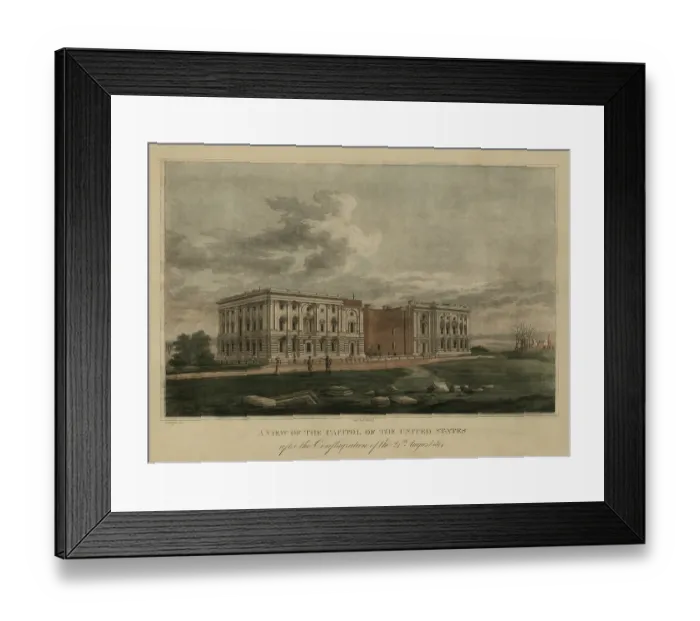 Framed Print : The Capitol after the conflagration Framed Print : The Capitol after the conflagration