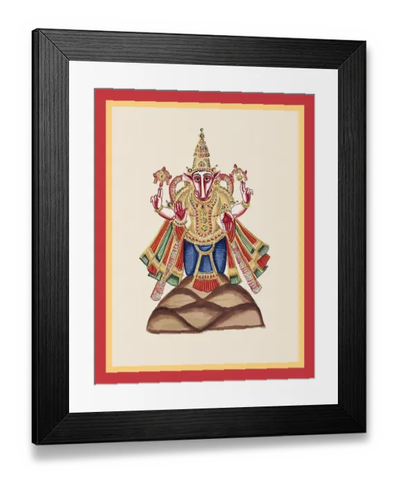 Framed Print : Varāha, with a boars head, emerging from a hillock Framed Print : Varāha, with a boars head, emerging from a hillock