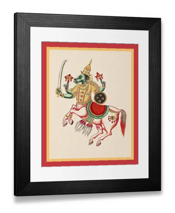 Framed Print : Sadashiva seated in lalitasana on a throne Framed Print : Sadashiva seated in lalitasana on a throne