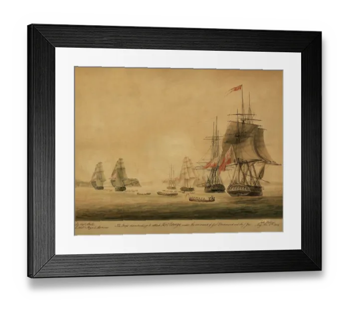 Framed Print : Disembarking to attack Fort Oswego Framed Print : Disembarking to attack Fort Oswego