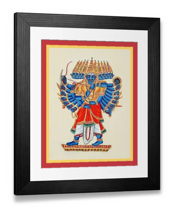 Framed Print : Ravaṇa with ten heads and twenty arms Framed Print : Ravaṇa with ten heads and twenty arms