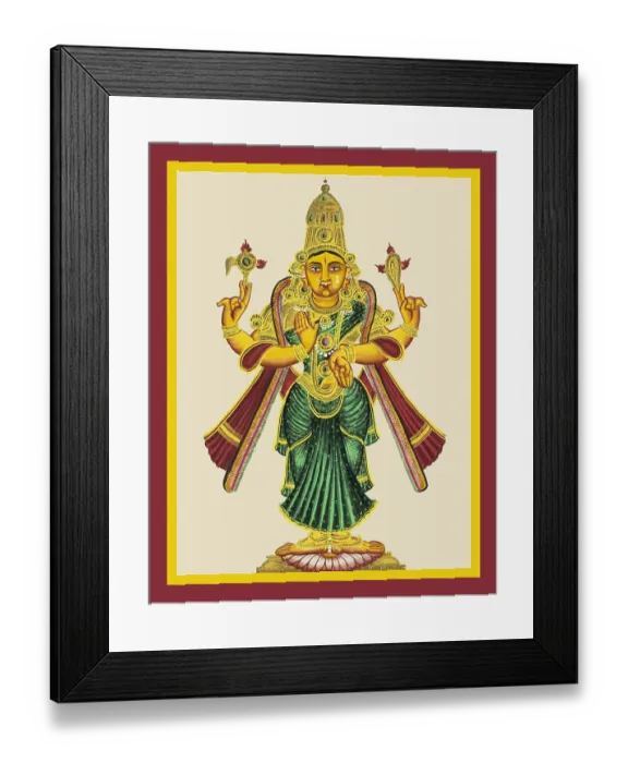 Framed Print : Four-armed Deity stands in samabhanga on a lotus