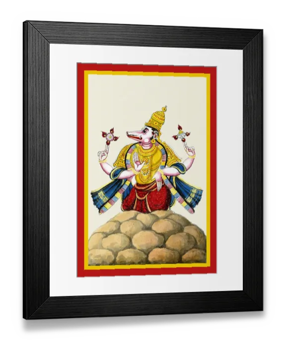 Framed Print : Varāha emerging from a heap of rocks Framed Print : Varāha emerging from a heap of rocks