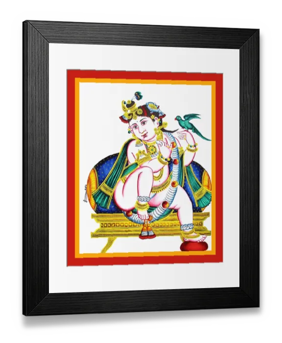 Framed Print : Krishna as a child, seated in lalitasana Framed Print : Krishna as a child, seated in lalitasana