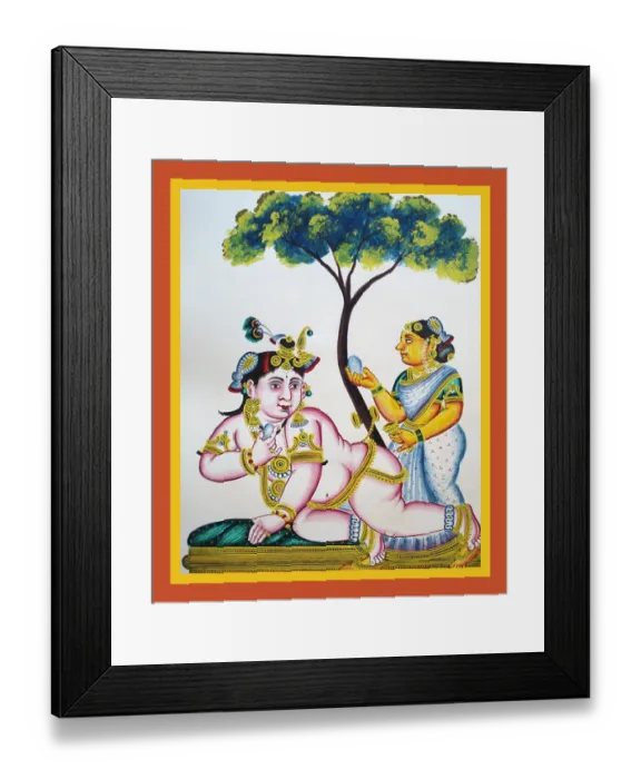 Framed Print : Krishna Holding Butter Framed Print : Krishna Holding Butter