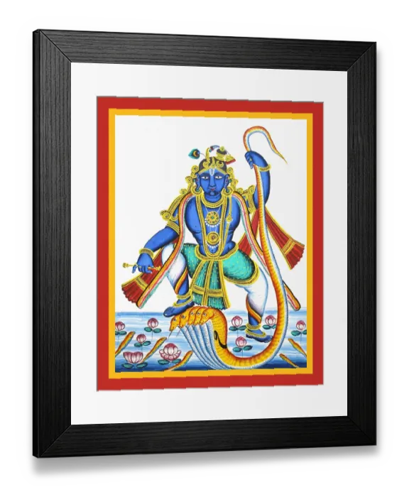 Framed Print : Krishna subdues his antagonist Framed Print : Krishna subdues his antagonist