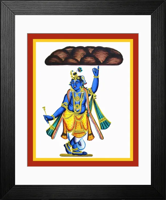Framed Print : Blue-complexioned Krishna stands in padasvastika Framed Print : Blue-complexioned Krishna stands in padasvastika