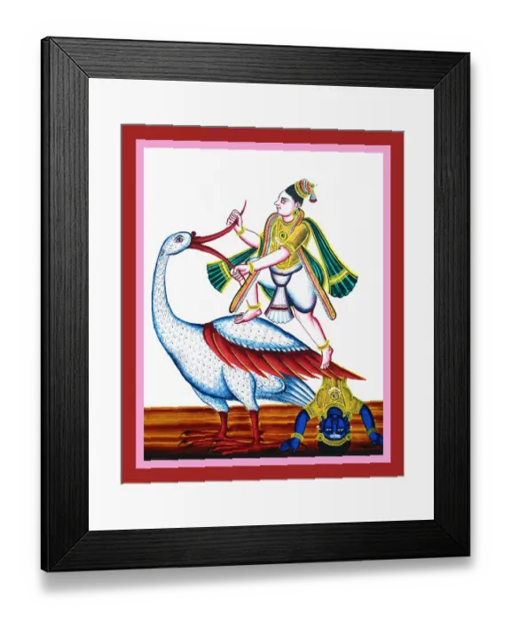 Framed Print : Krishna, standing on the back of the asura Baka Framed Print : Krishna, standing on the back of the asura Baka