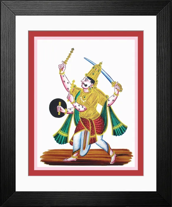 Framed Print : Four-armed and thousand-eyed Indra Framed Print : Four-armed and thousand-eyed Indra