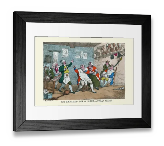 Framed Print : The enraged son of Mars and timid tonsor Framed Print : The enraged son of Mars and timid tonsor