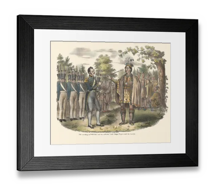 Framed Print : Meeting of Pontiac and Major Rogers Framed Print : Meeting of Pontiac and Major Rogers