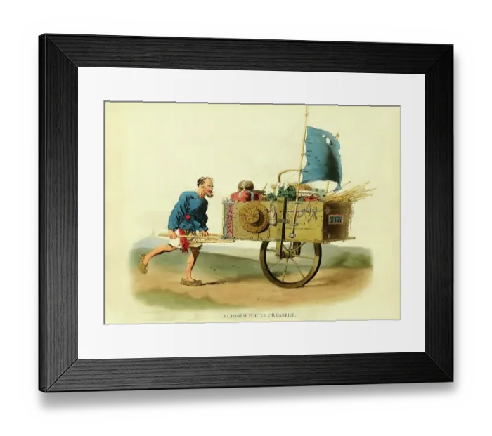 Framed Print : Chinese Porter or Carrier Framed Print : Chinese Porter or Carrier