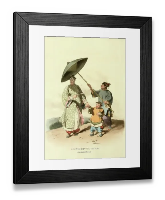 Framed Print : Chinese Lady and Her Son Framed Print : Chinese Lady and Her Son
