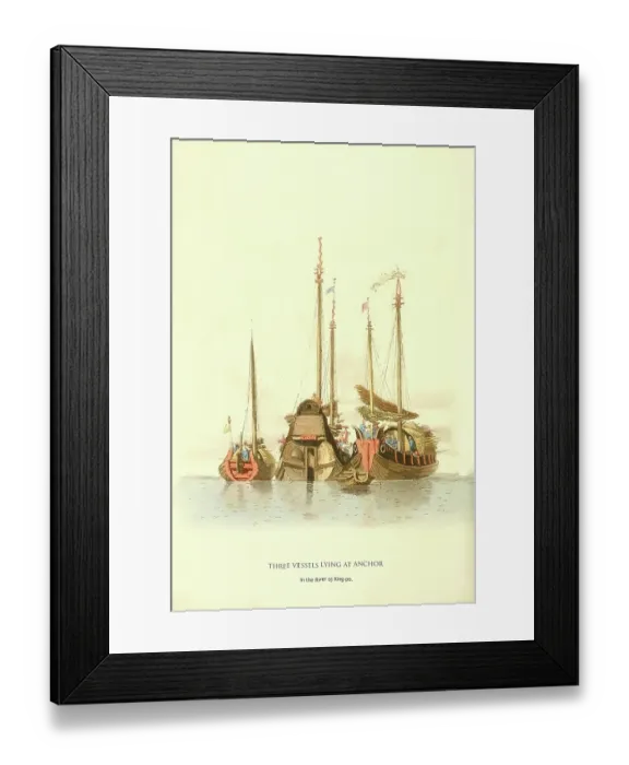 Framed Print : Three Vessels Lying at Anchor Framed Print : Three Vessels Lying at Anchor
