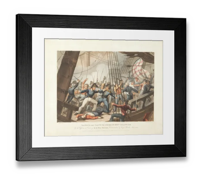 Framed Print : Boarding and Taking the American Ship Chesapeake Framed Print : Boarding and Taking the American Ship Chesapeake