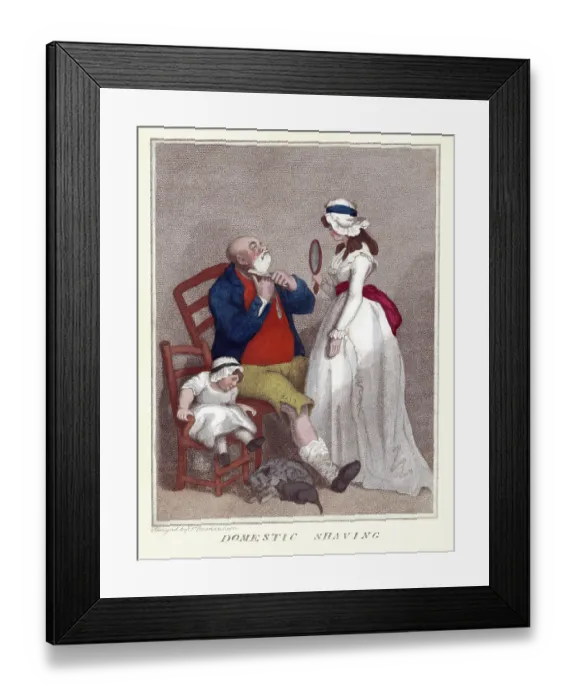 Framed Print : Domestic Shaving Framed Print : Domestic Shaving