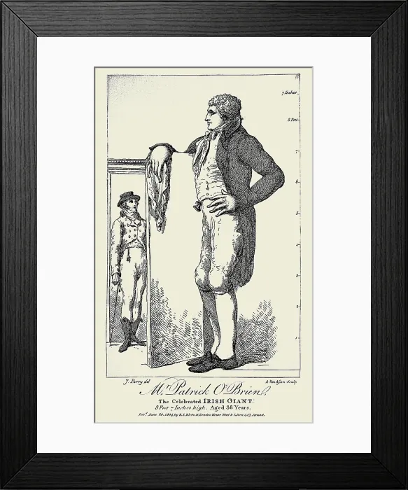Framed Print : Mr. Patrick O'Brien, the celebrated Irish giant