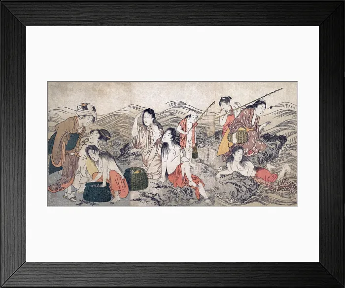 Framed Print : Girl Fishers & Bathers Framed Print : Girl Fishers & Bathers