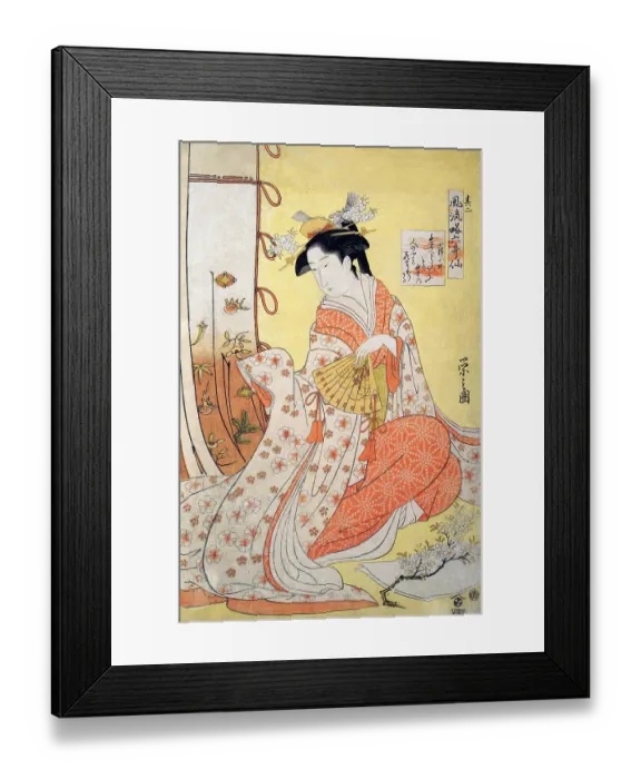 Framed Print : Beauty with a Fan Framed Print : Beauty with a Fan