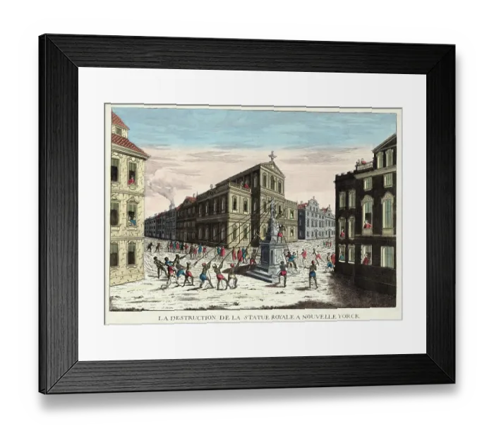 Framed Print : Pulling down a statue of King George III Framed Print : Pulling down a statue of King George III