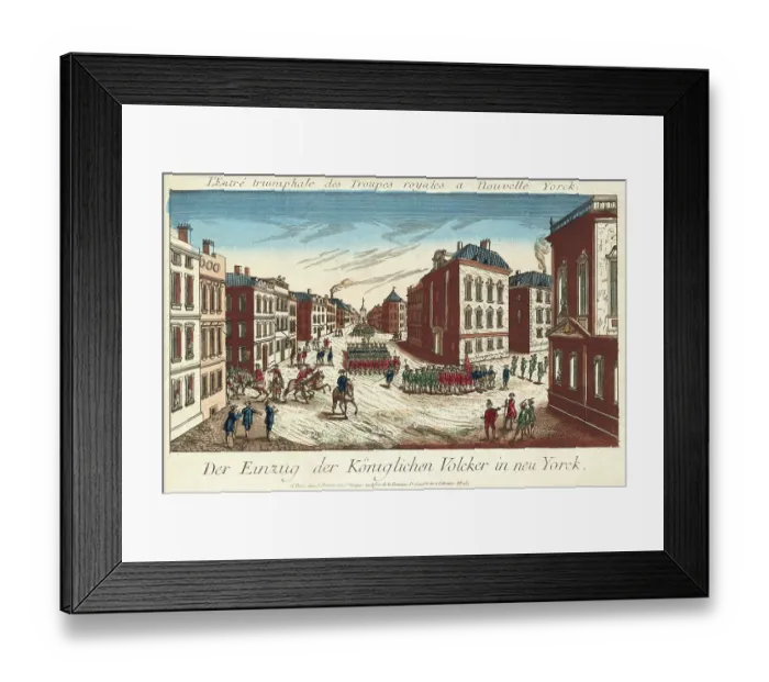 Framed Print : British Troops Marching in New York Framed Print : British Troops Marching in New York