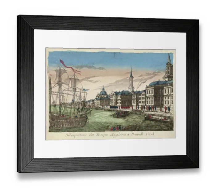 Framed Print : English Troops Landing In New York Framed Print : English Troops Landing In New York