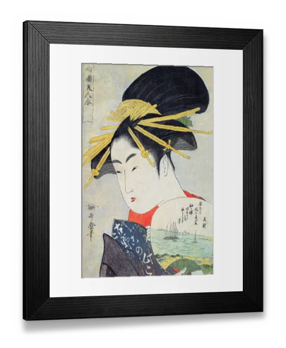Framed Print : Courtesan Holding a Fan Framed Print : Courtesan Holding a Fan