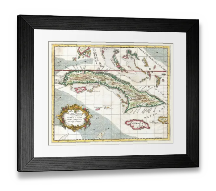 Framed Print : Coltellini Map of Cuba and Jamaica Framed Print : Coltellini Map of Cuba and Jamaica