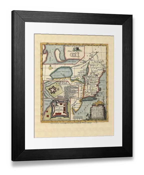 Framed Print : northern theatre of the French and Indian War Framed Print : northern theatre of the French and Indian War