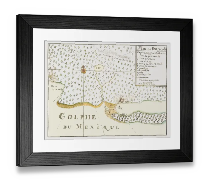 Framed Print : Plan de Pensacolle Framed Print : Plan de Pensacolle